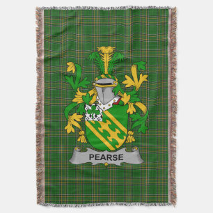 Irish Pearse Coat of Arms Family Crest Ireland Throw Blanket