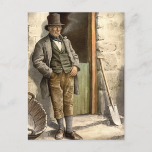 Irish Peasant Farmer Postcard