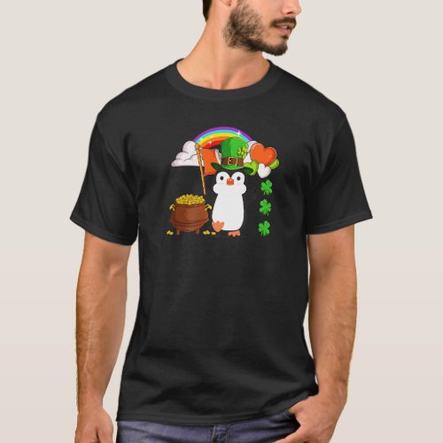 Irish Penguin Shamrock Happy St Patricks Day Funny T_Shirt
