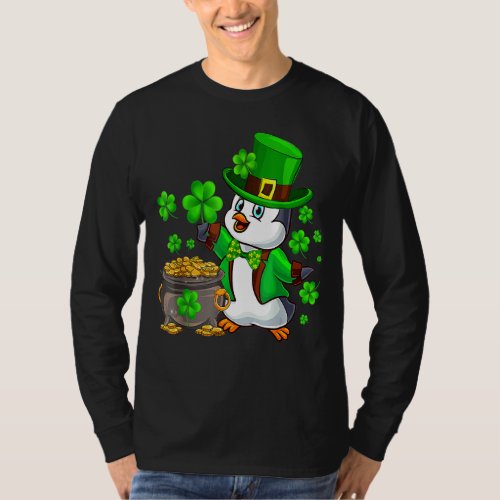 Irish Penguin Shamrock St Patricks Day Penguin Iri T_Shirt