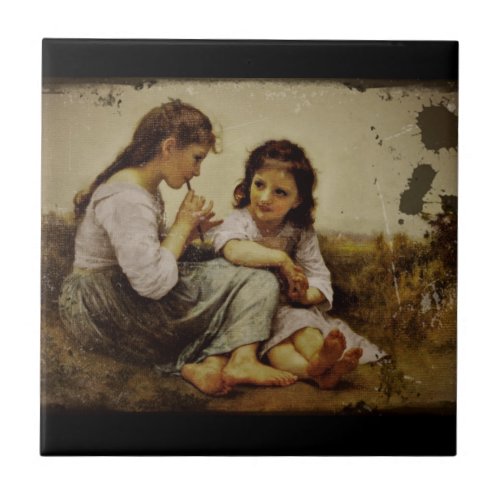 Irish Penny Whistle Girls Ceramic Tile