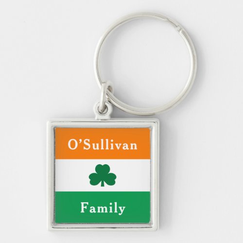 Irish Personalized Family Name Ireland Flag Keychain