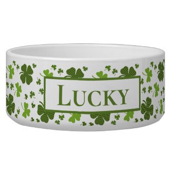 Irish Personalized Large Dog Bowl | Lucky by Heard_ at Zazzle