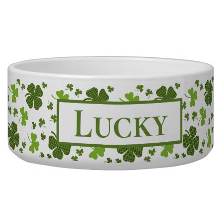 Irish Personalized Large Dog Bowl | Lucky