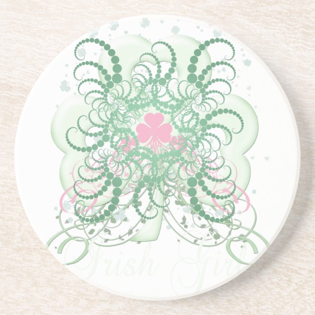 Irish Pink SHamrock Coaster (Front)