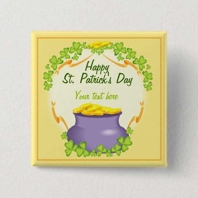 Irish Pot of Gold Button (Front)