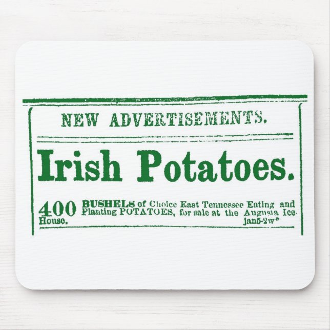 Irish Potato Newspaper Advertisement Civil War era Mouse Pad (Front)