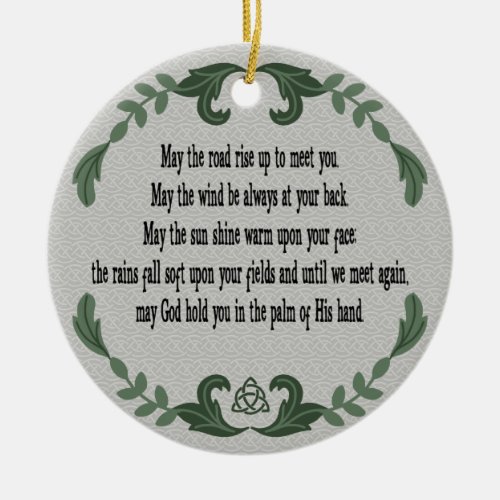 Irish Prayer Blessing Loving Memory Remembrance Ceramic Ornament