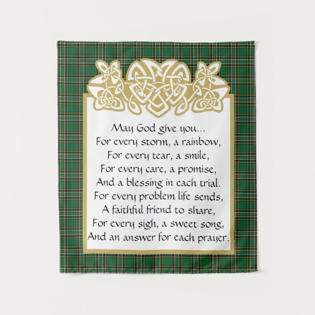 Irish Prayer Celtic Border and Tartan  Tapestry (Front)
