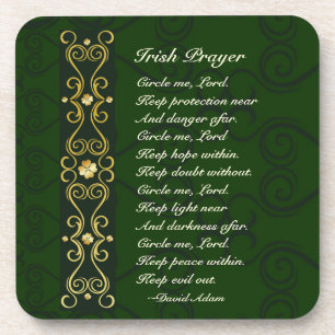 Irish Prayer, Circle me Lord, Beverage Coaster