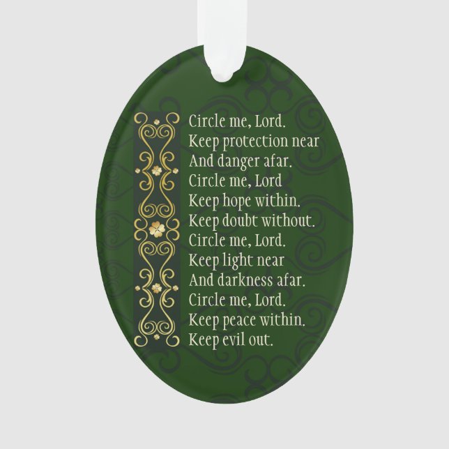 Irish Prayer Circle Me Lord Personalized Christmas Ornament (Front)