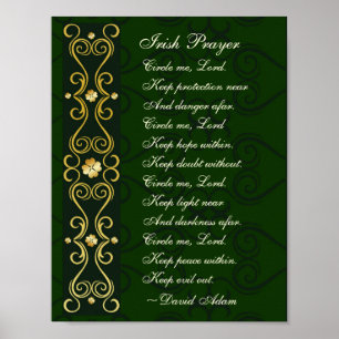 Irish Prayer, Circle me Lord, Poster