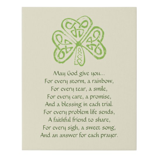 Irish Prayer Faux Canvas Print 