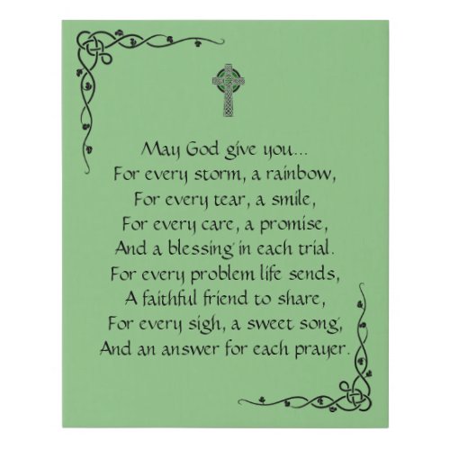 Irish Prayer Faux Canvas Print