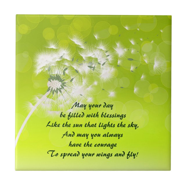 Irish Prayer for Blessings Ceramic Tile (Front)