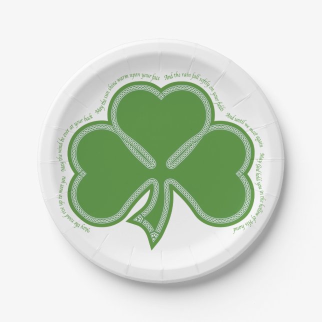 Irish Prayer Paper Plates (Front)