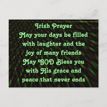 Irish Prayer Postcard by lycheerose at Zazzle