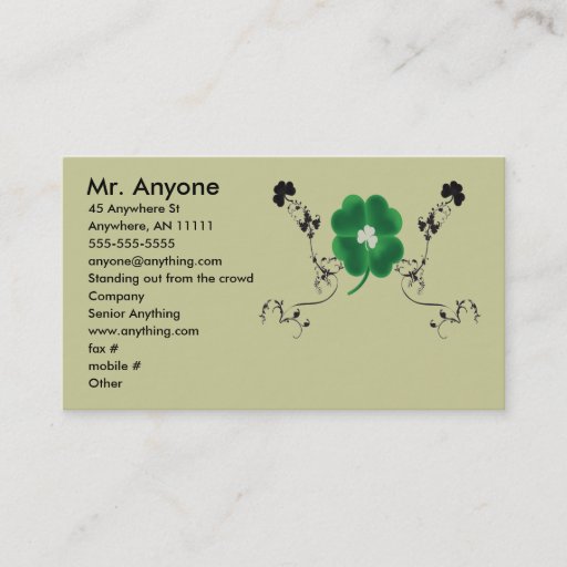Customizable Irish Pride Business Card