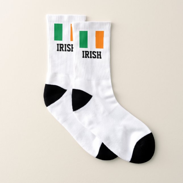 Irish pride flag of Ireland custom white sport Socks (Pair)