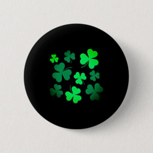 Irish Pride Green Clover Shamrock St Patricks Day Button