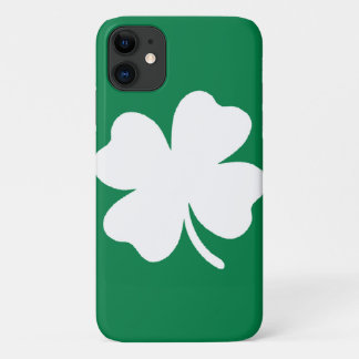 Irish Pride: Green & White Shamrock iPhone Case