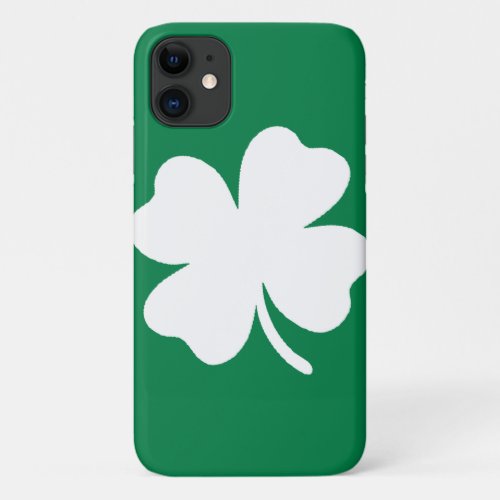 Irish Pride Green  White Shamrock iPhone Case