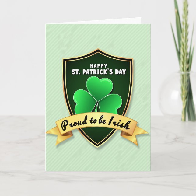 Irish Pride Happy St Patricks Day Card (Front)