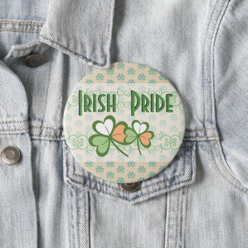 Irish Pride  Shamrock Button