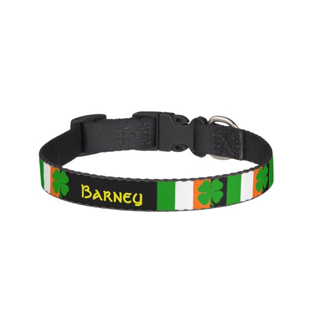 [Irish Pride] Shamrock Flag Pet Collar (Front)