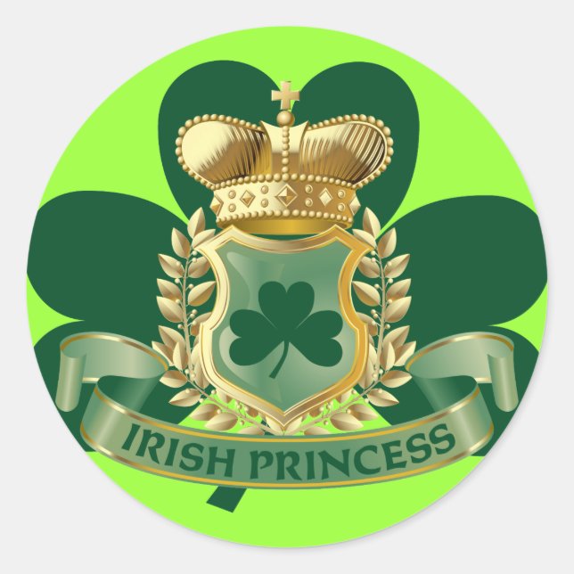 Irish Princess Classic Round Sticker (Front)