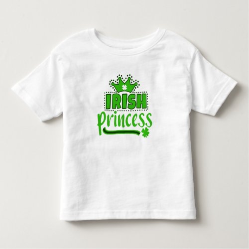 Irish Princess Crown Green Shamrock Toddler T_shirt