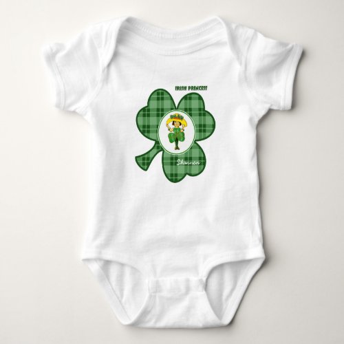 Irish Princess  Custom Name St Patricks Day Baby Bodysuit