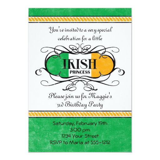 Irish Princess Party Invitation | Zazzle