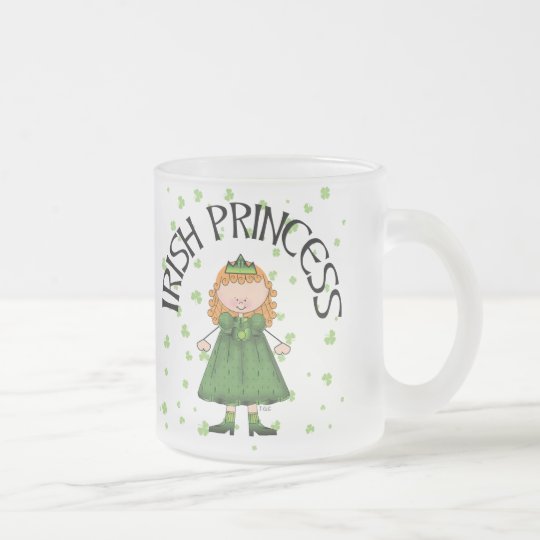 Irish Princess Redhead Frosted Glass Coffee Mug