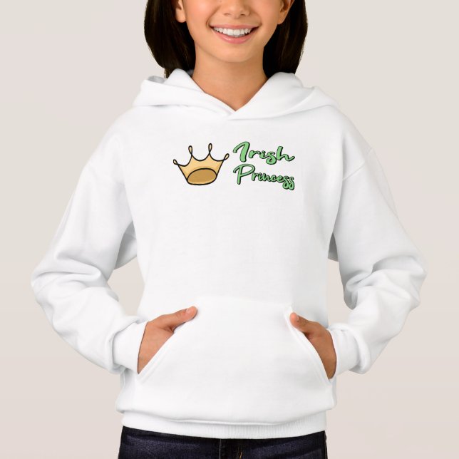 Irish Princess St. Patricks Day Crown Princess Hoodie (Front)