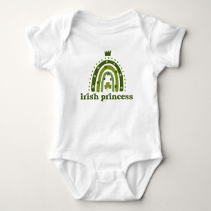 Irish Princess St. Patrick's Day Green Boho Rainbo Baby Bodysuit