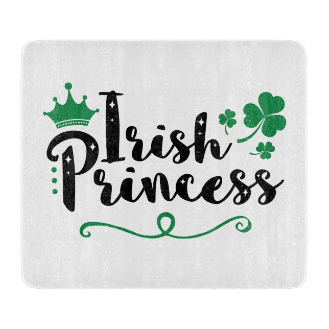 Irish Princess Women St Patrick's Day Script Cutting Board (Front)