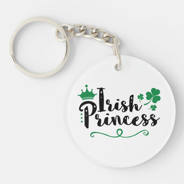 Irish Princess Women St Patrick's Day Script Keychain (Front)