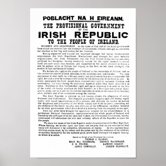 Irish Proclamation of 1916 Poster (Front)