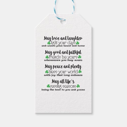 Irish Proverb Blessing Gift Tags