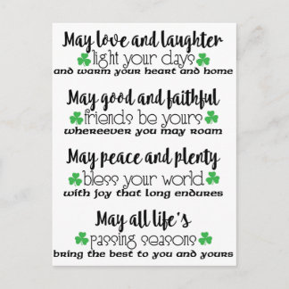 Irish Proverb Blessing Postcard