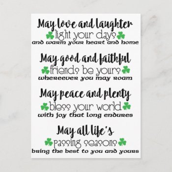 Irish Proverb Blessing Postcard by totallypainted at Zazzle