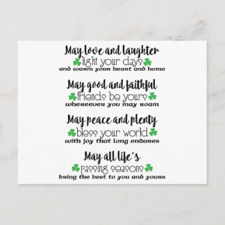Irish Proverb Blessing Postcard