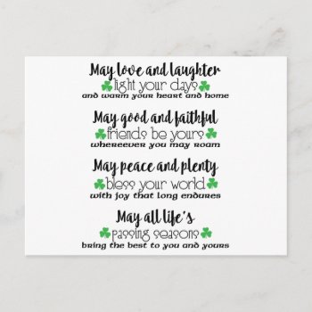 Irish Proverb Blessing Postcard by totallypainted at Zazzle