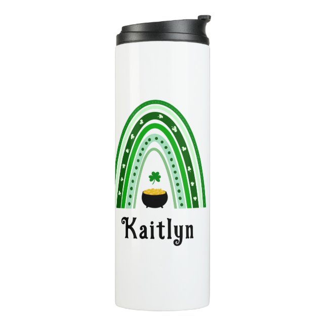 Irish Proverb, Boho Rainbow St. Patrick's Day Thermal Tumbler (Rotated Left)
