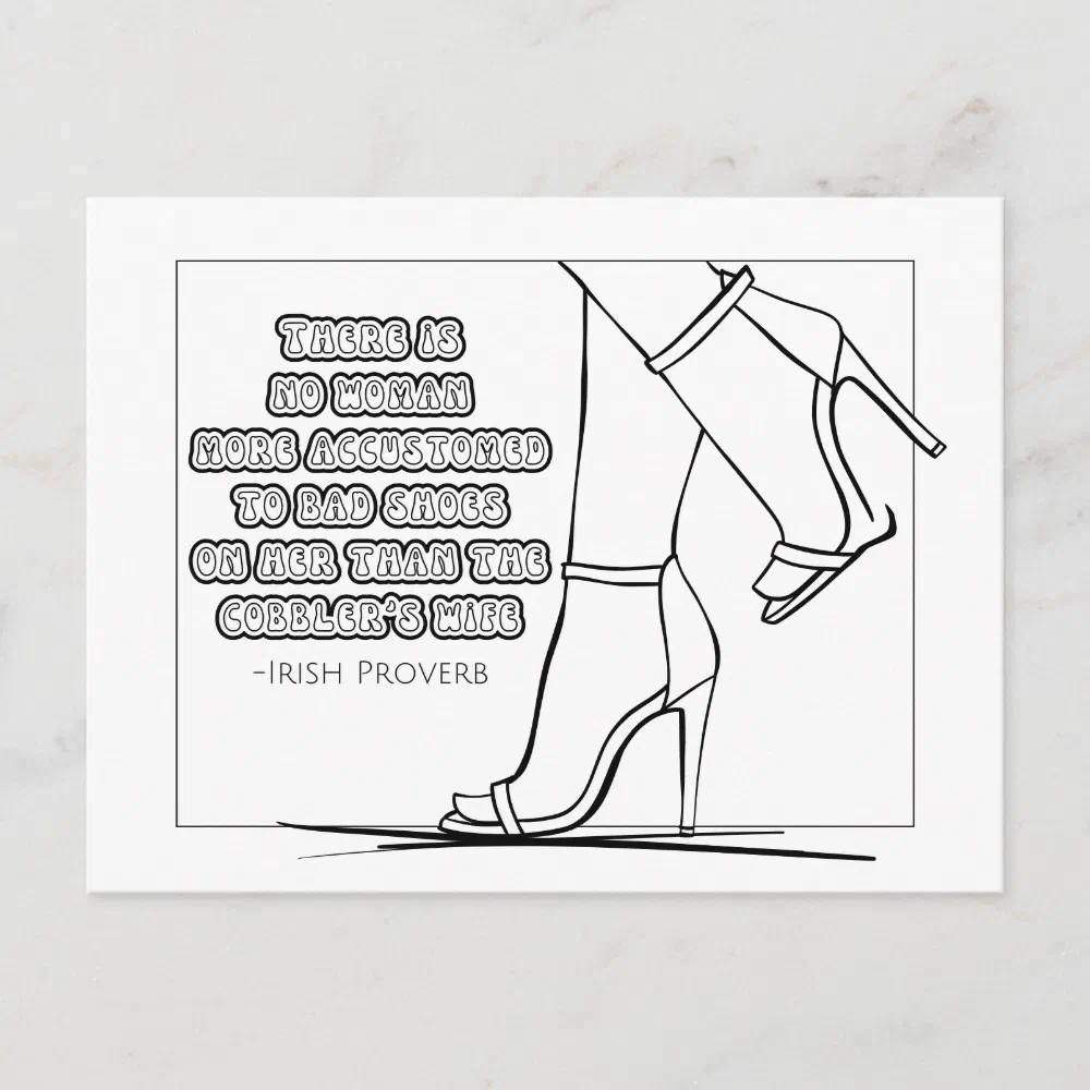 Irish Proverb Coloring Postcard