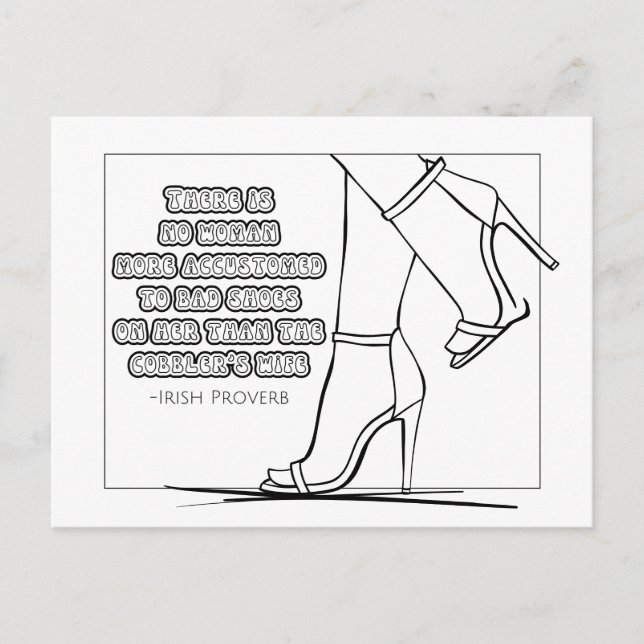 Irish Proverb Coloring Postcard (Front)