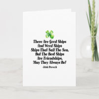 Irish proverb friendship quote good ships friend
