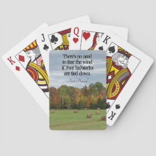 Irish Proverb No need to fear the wind Autumn hay  Poker Cards