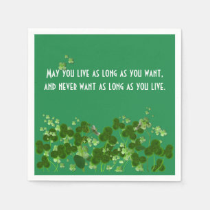 Irish Proverb On Green With Shamrocks Napkins